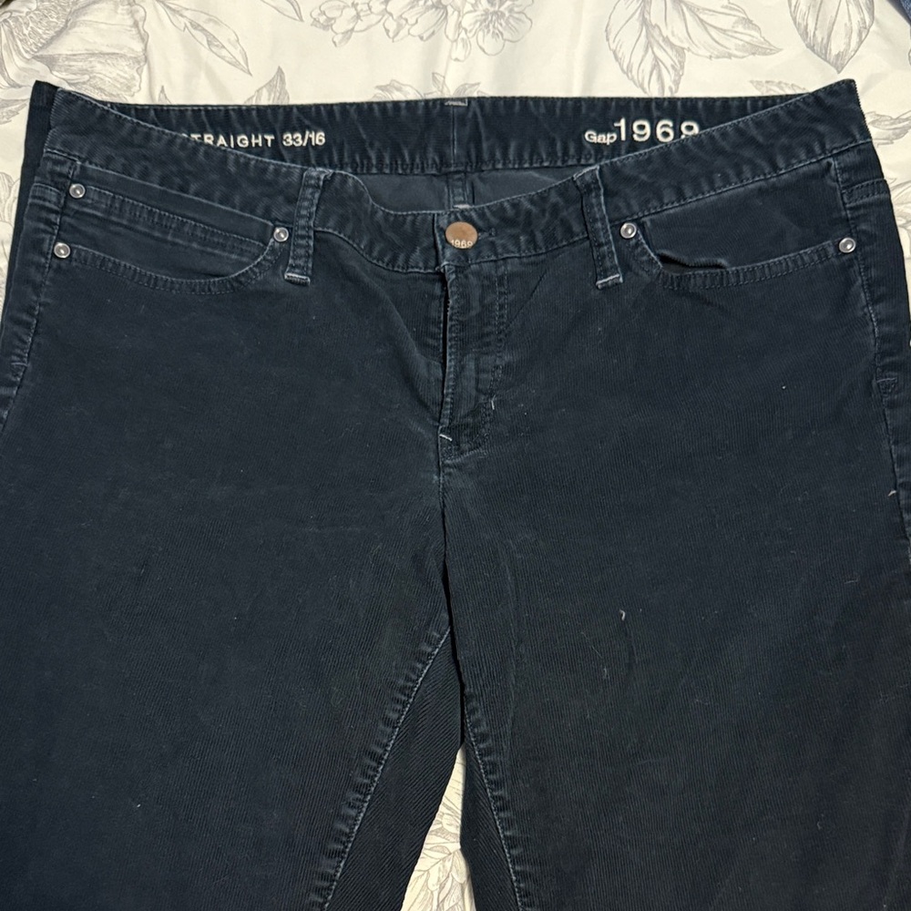 Vintage GAP Women's Straight Leg Corduroy Jeans - Deep Navy